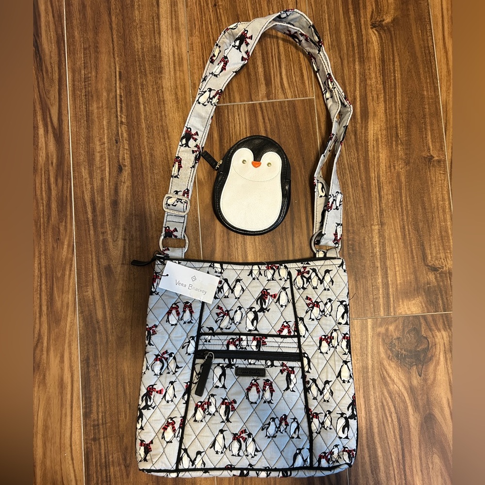 Vera Bradley Playful Penguins Hipster Bag